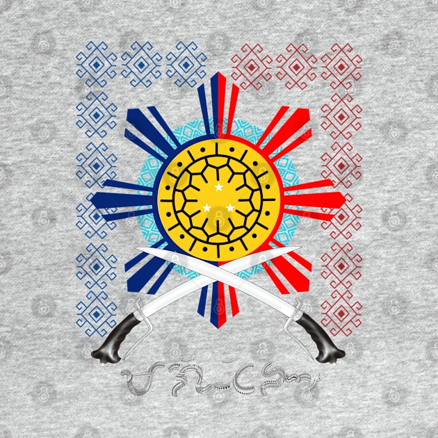 Philippine Sun / Philippine Swords (Ginunting) / Baybayin word Magiting (Heroic/Patriotic) by Pirma Pinas